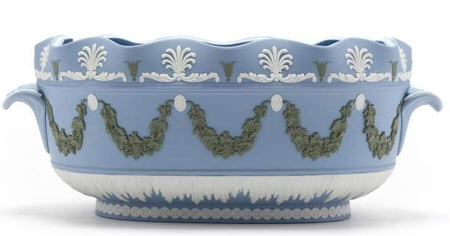 Cream Color & Celadon on Lavender Monteith Bowl by Wedgwood-1