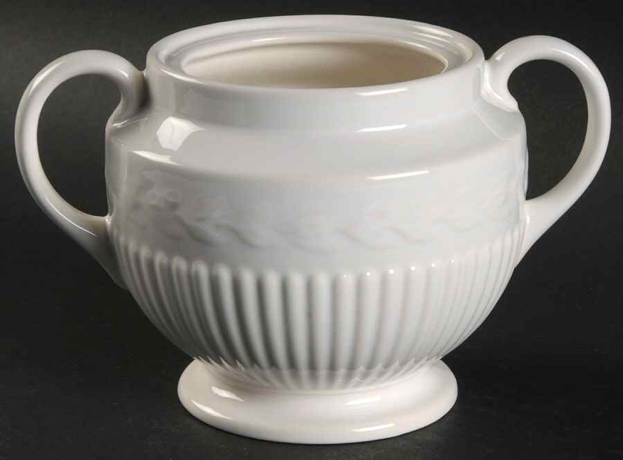 Edme Antique White (New 2008) Sugar Bowl No Lid by Wedgwood-1