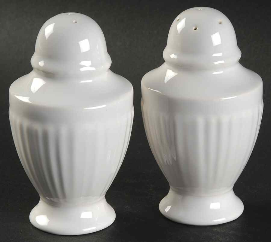 Edme Antique White (New 2008) Salt & Pepper Set by Wedgwood-1