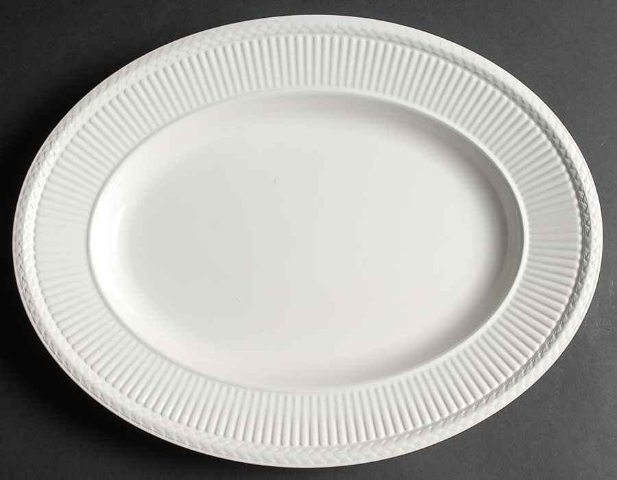 Edme Antique White (New 2008) 15" Oval Serving Platter by Wedgwood-1