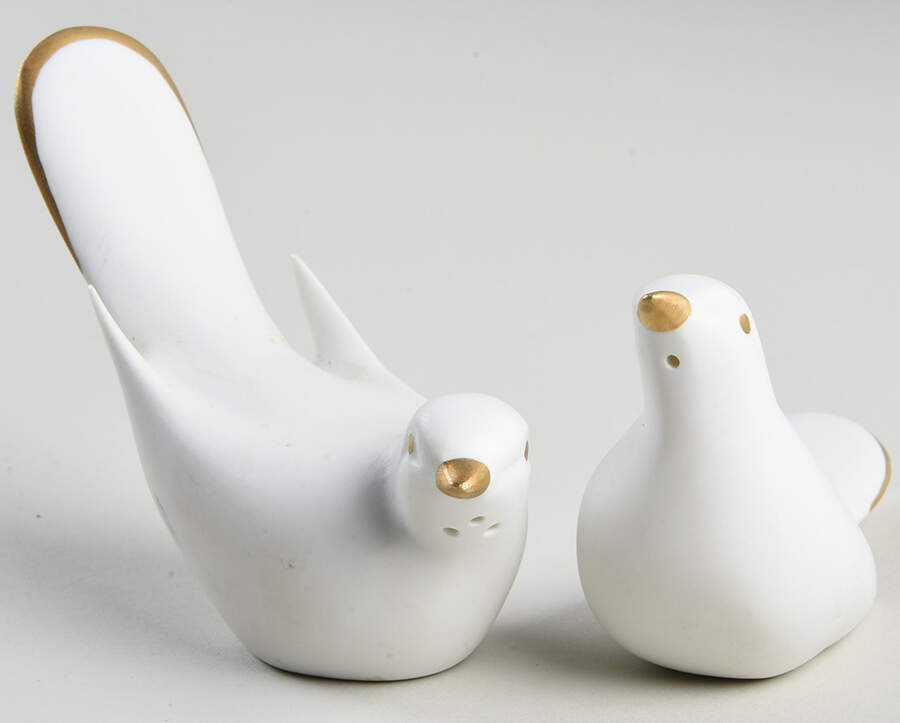 Golden Bird Figural Salt & Pepper Set by Wedgwood-1