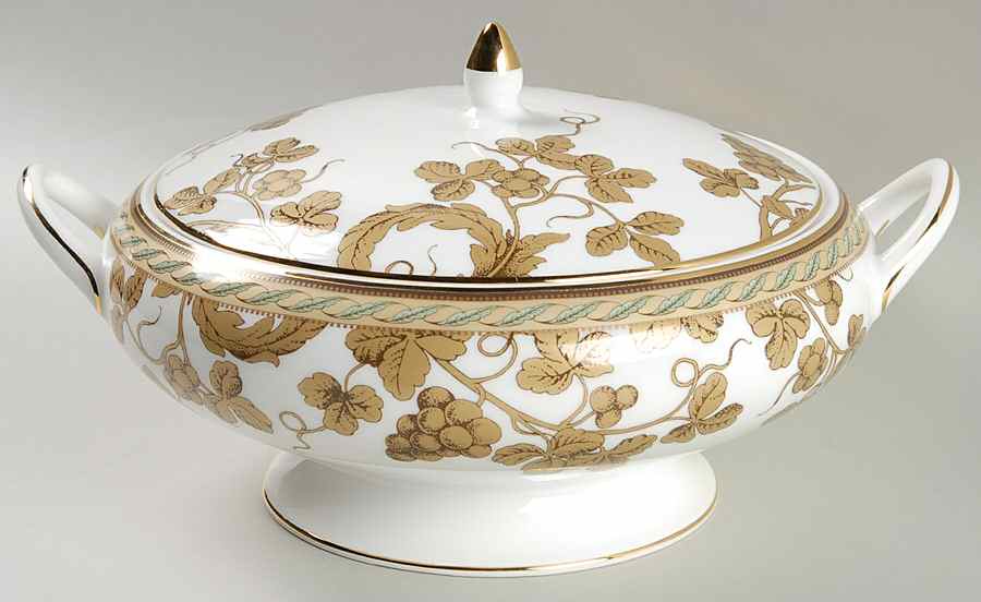 Golden Bird Round Covered Vegetable by Wedgwood-1