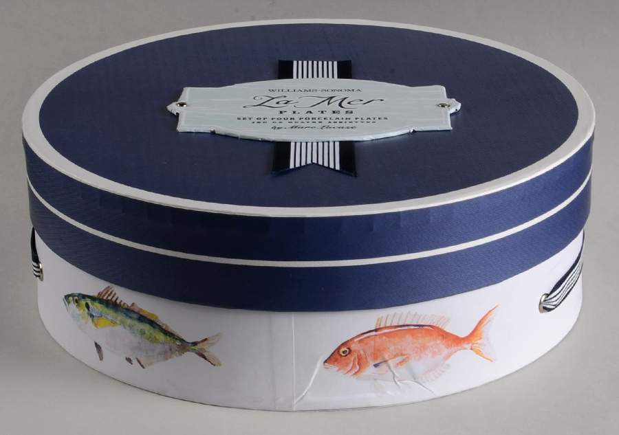 La Mer Fish Decorative Cardboard Box for 4 Dinner Plate by Williams-Sonoma-1