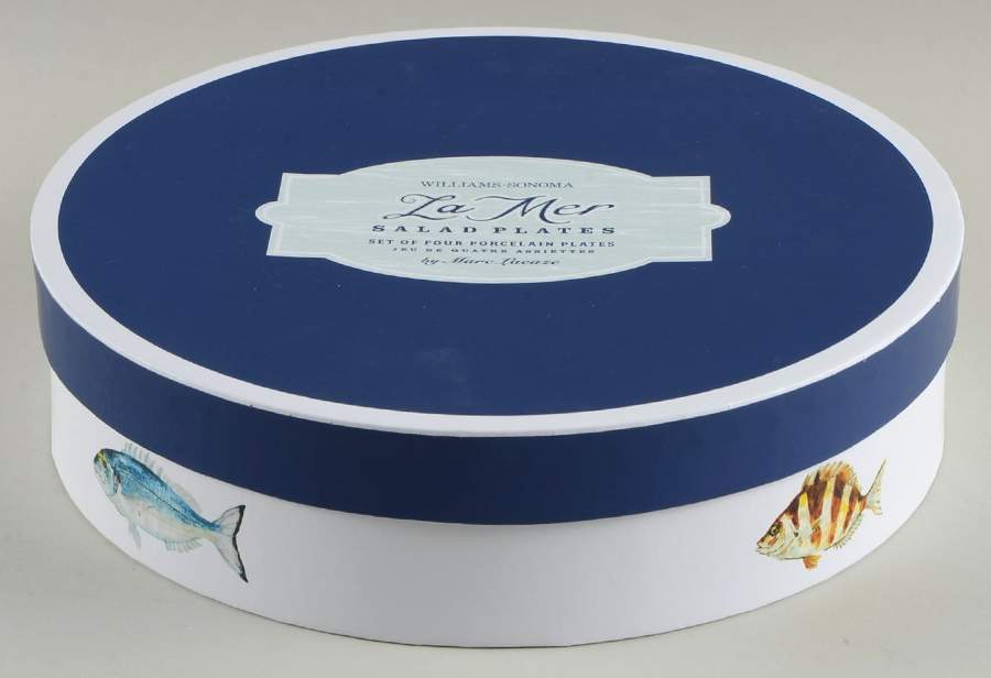 La Mer Fish Decorative Cardboard Box for 4 Salad Plates by Williams-Sonoma-1