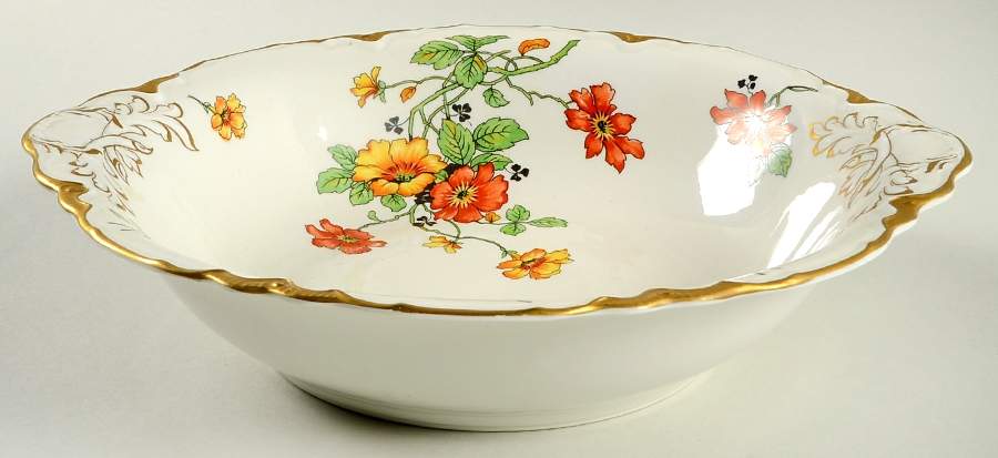 B2036-1 (Gold Daubs and Trim) 9" Round Vegetable Bowl by Warwick-1