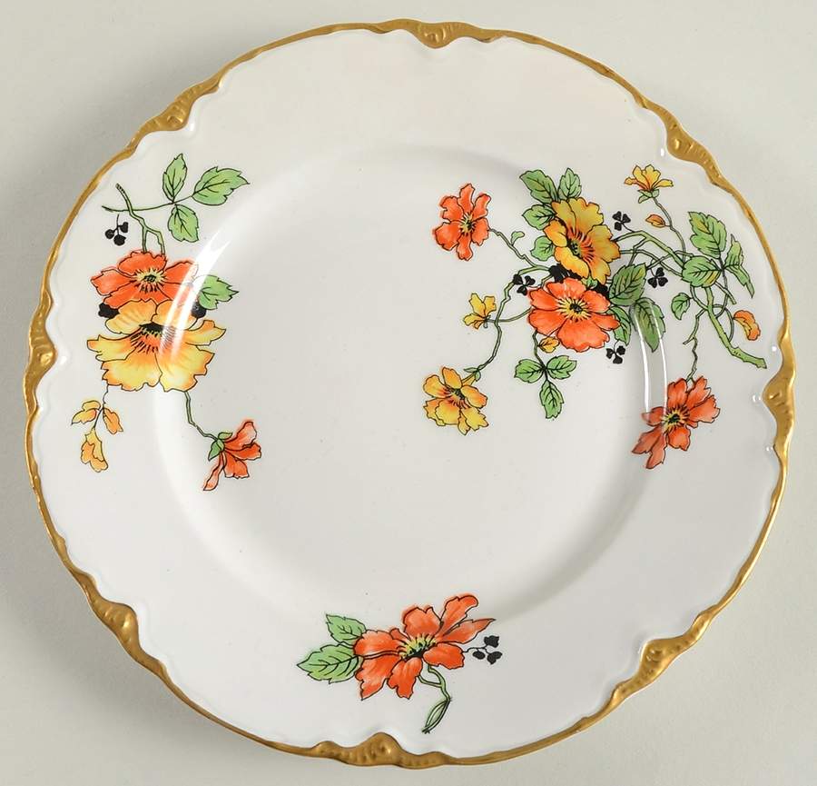 B2036-1 (Gold Daubs and Trim) Dessert/Pie Plate by Warwick-1