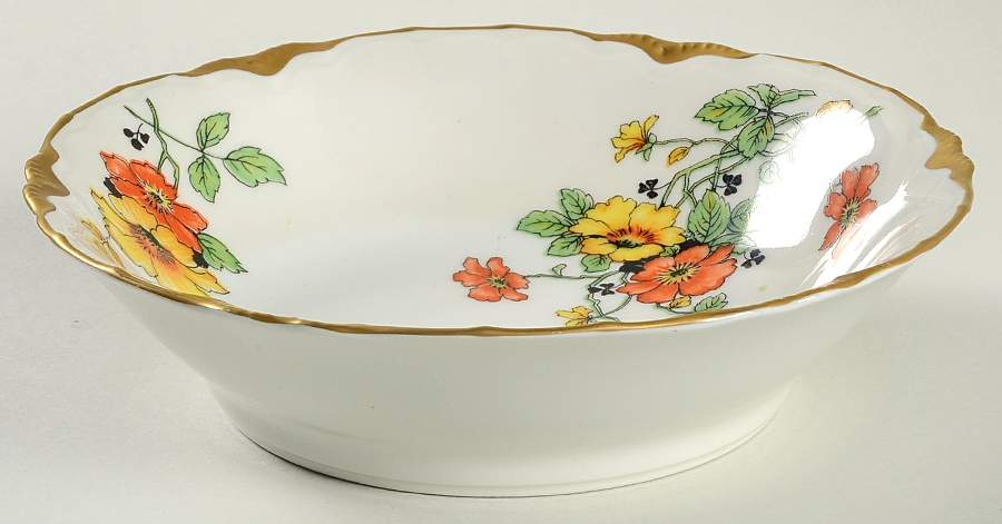 B2036-1 (Gold Daubs and Trim) Coupe Cereal Bowl by Warwick-1
