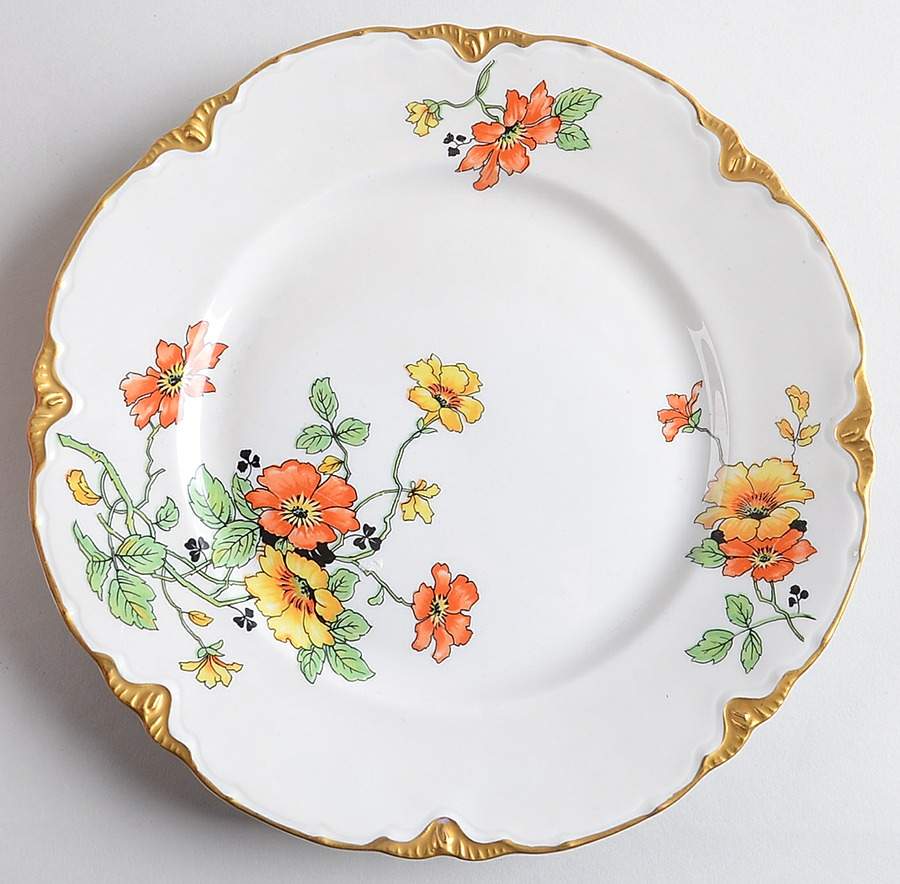 B2036-1 (Gold Daubs and Trim) Luncheon Plate by Warwick-1