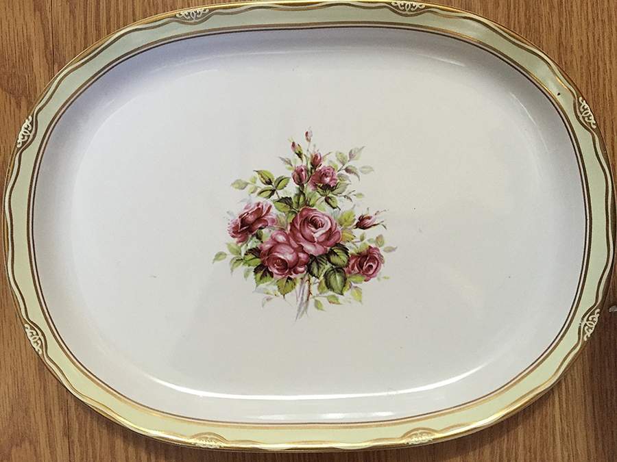 Flowers of the First Lady Collection 11" Oval Serving Platter by Woodmere-1