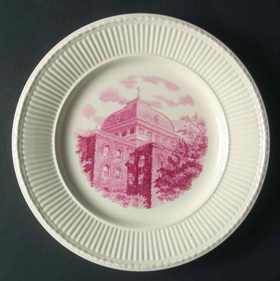 Trinity College Pink Dinner Plate by Wedgwood-1