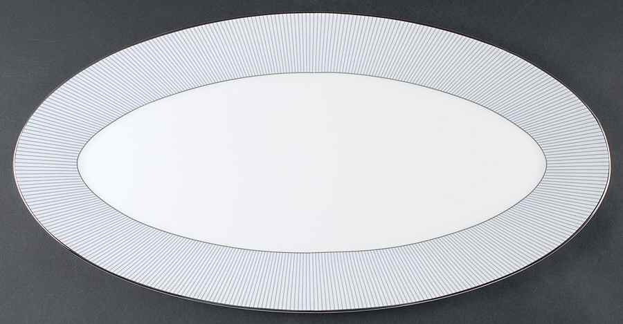 Jasper Conran Blue Pinstripe 19" Oval Serving Platter by Wedgwood-1