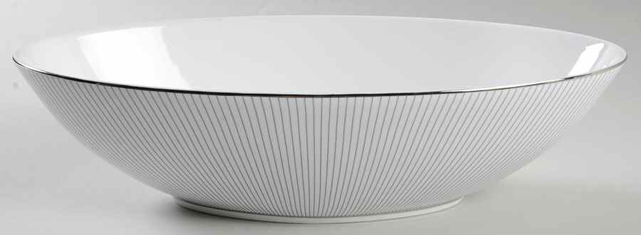 Jasper Conran Blue Pinstripe 11" Oval Vegetable Bowl by Wedgwood-1