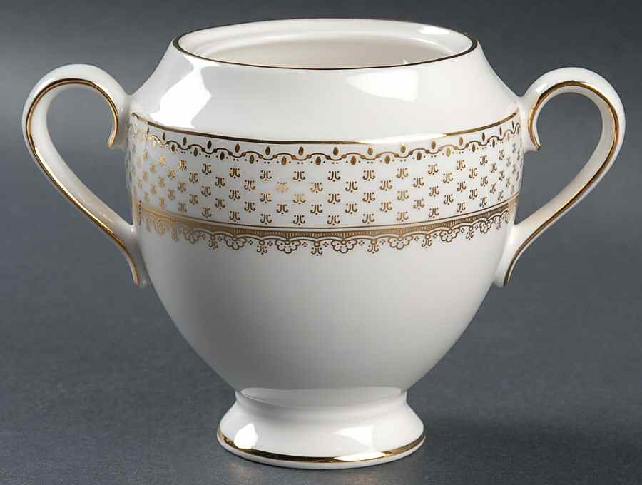 French Knot (Gold Trim) Sugar Bowl No Lid by Wedgwood-1