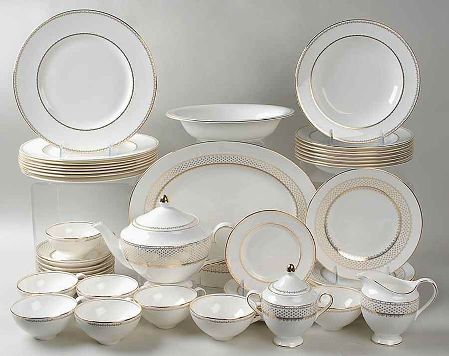 French Knot (Gold Trim) 55 Piece Set by Wedgwood-1