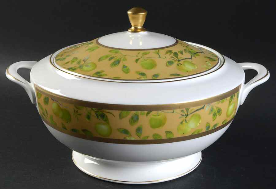 Golden Apple Round Covered Vegetable by Waterford China-1
