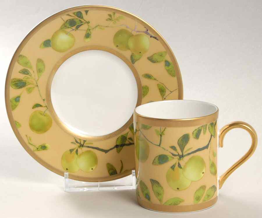 Golden Apple Espresso Cup and Saucer Set by Waterford China-1