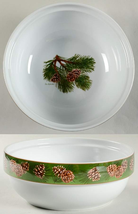 Pinecone Rim 7" Round Serving Bowl by Wild Wings-1