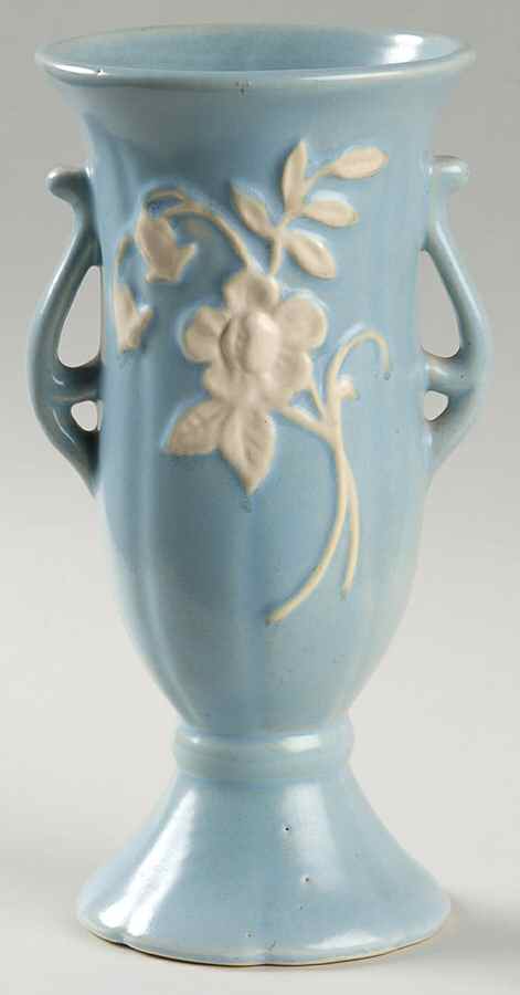 Cameo Blue 8" Vase by Weller-1