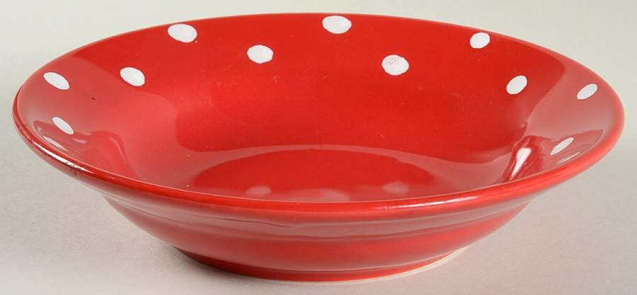 Polka Dots Red Rim Soup Bowl by Waechtersbach-1