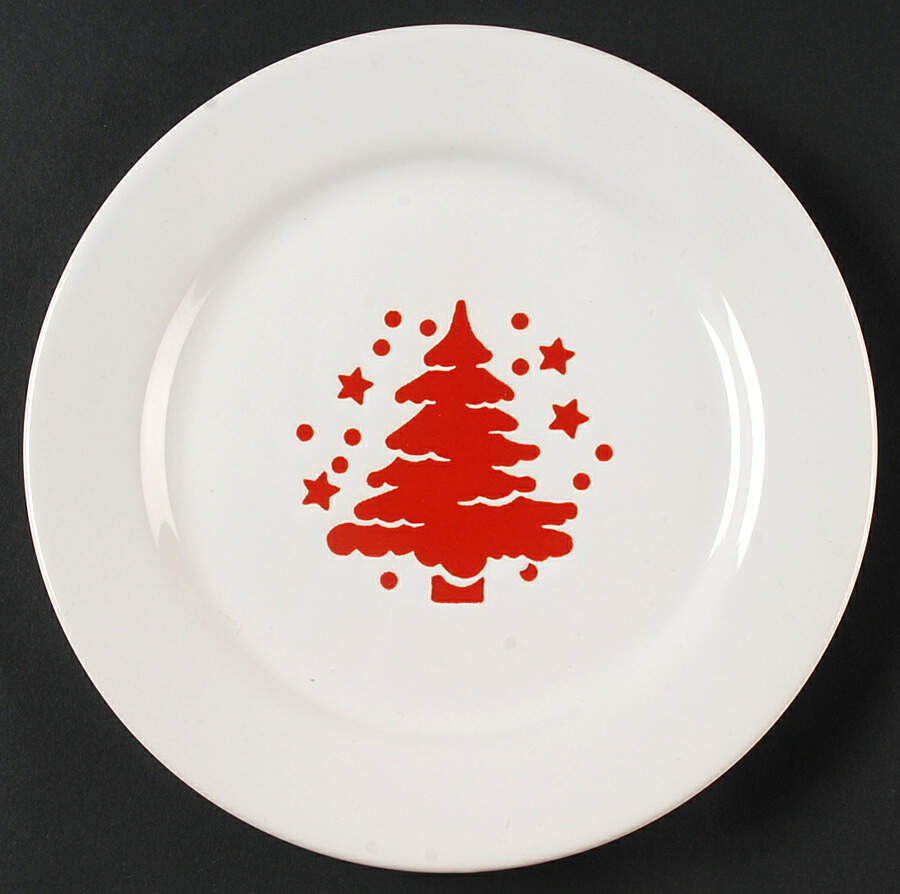 Tannenbaum White (Red Tree) Salad Plate by Waechtersbach-1