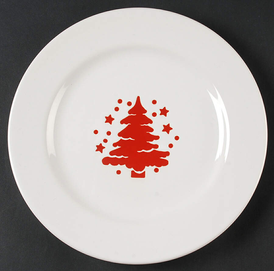 Tannenbaum White (Red Tree) Dinner Plate by Waechtersbach-1