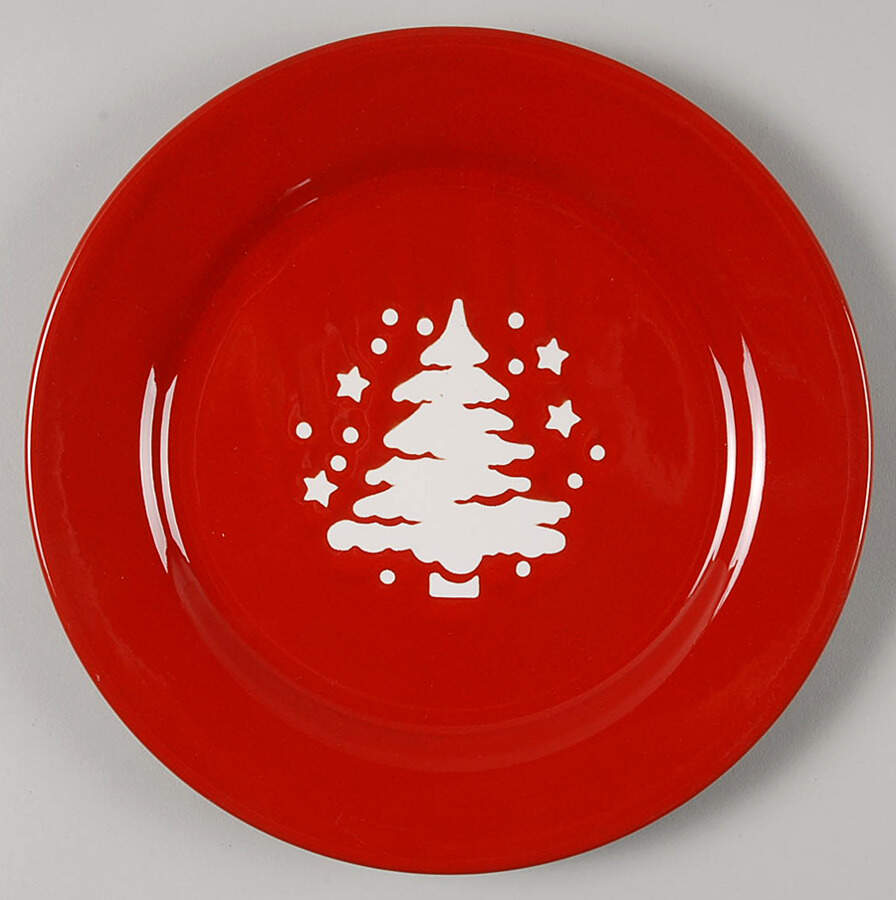 Tannenbaum Red (White Tree) Salad Plate by Waechtersbach-1