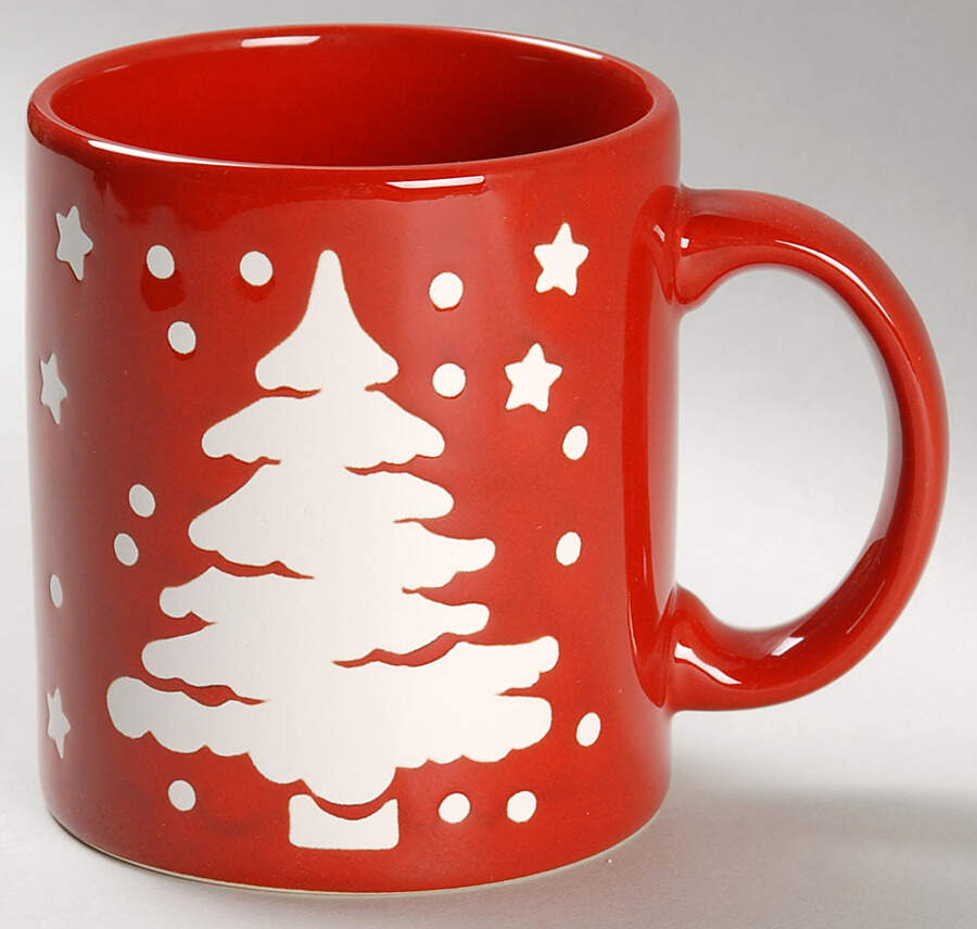 Tannenbaum Red (White Tree) Mug by Waechtersbach-1