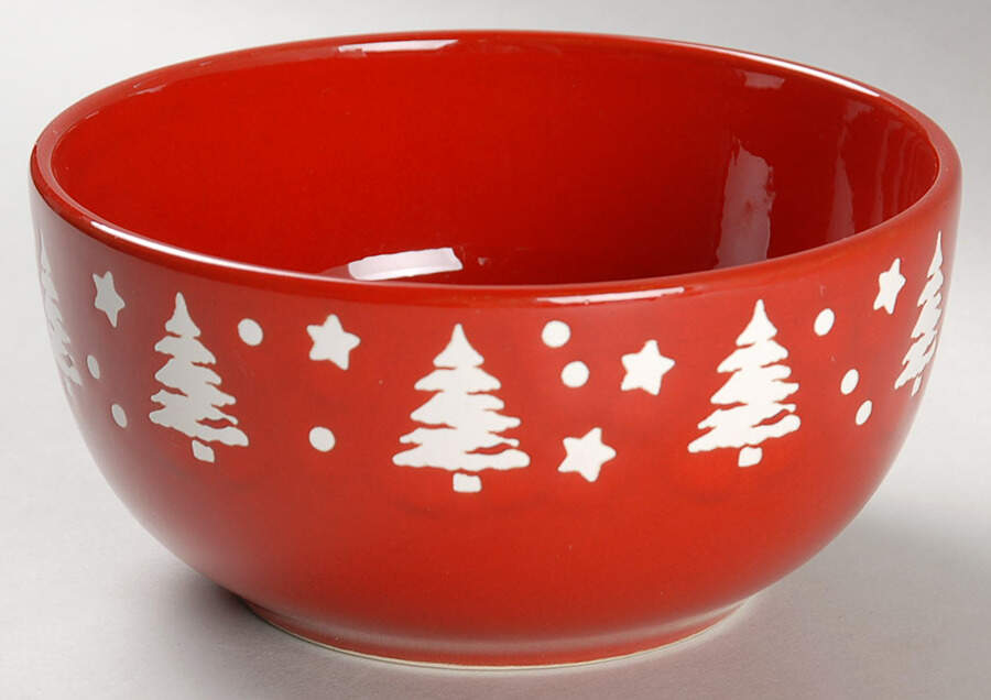 Tannenbaum Red (White Tree) Coupe Cereal Bowl by Waechtersbach-1
