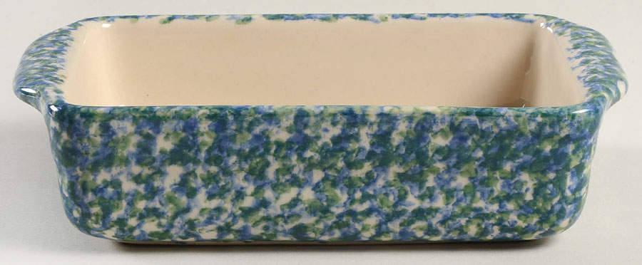 Blue Green Spongeware Individual Baker by Workshop Gerald Henn-1