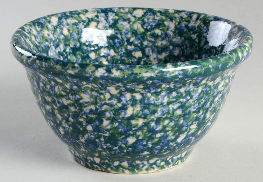 Blue Green Spongeware 6" Mixing Bowl by Workshop Gerald Henn-1