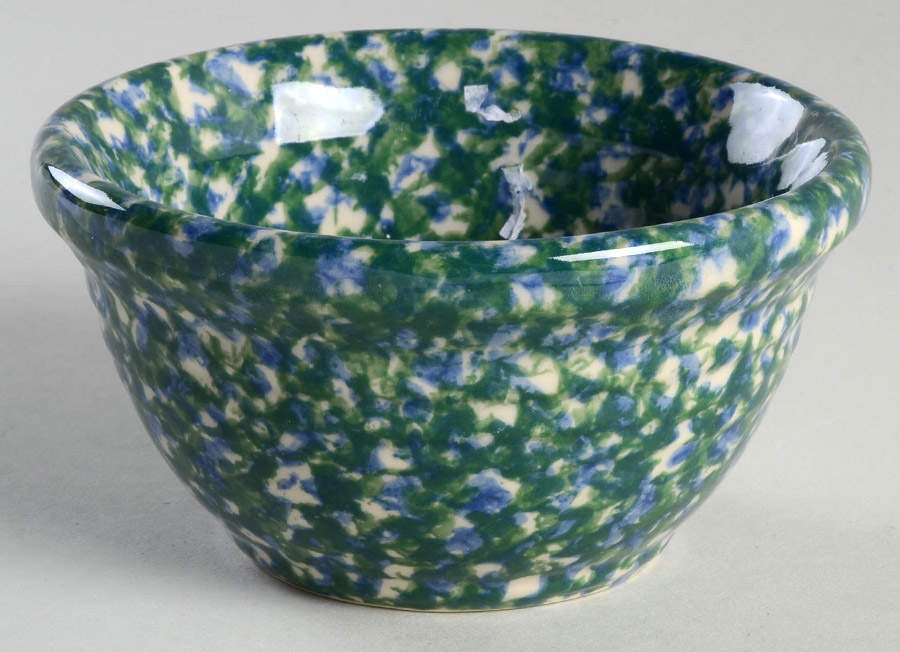 Blue Green Spongeware 4" Mixing Bowl by Workshop Gerald Henn-1