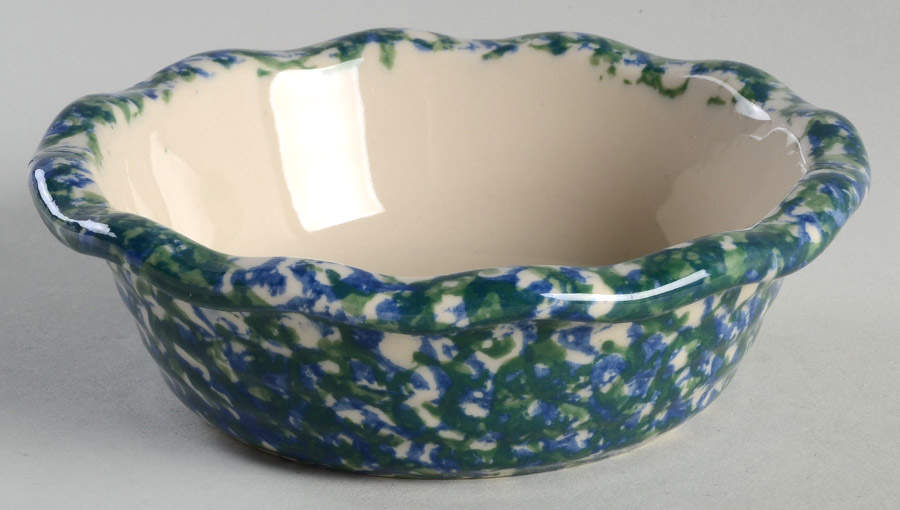 Blue Green Spongeware Fruit/Dessert (Sauce) Bowl by Workshop Gerald Henn-1