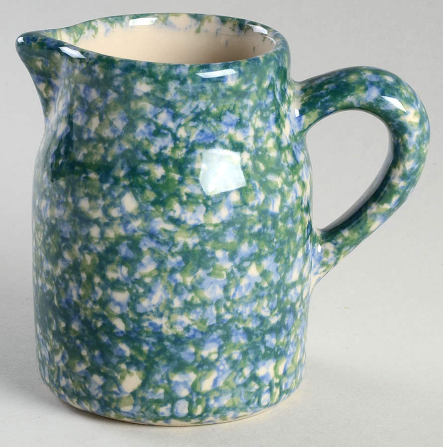 Blue Green Spongeware Creamer by Workshop Gerald Henn-1