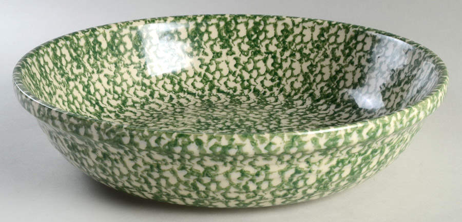 Blue Green Spongeware 13" Pasta Serving Bowl by Workshop Gerald Henn-1