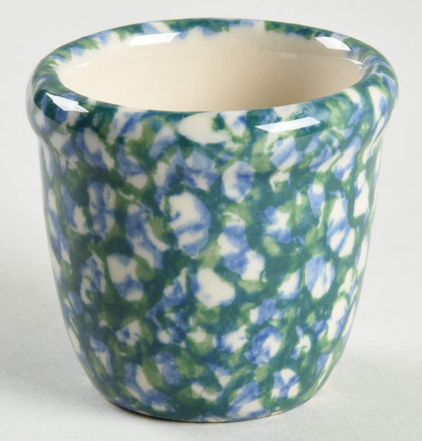 Blue Green Spongeware Votive Candleholder by Workshop Gerald Henn-1