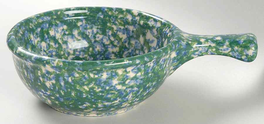 Blue Green Spongeware Chili Bowl by Workshop Gerald Henn-1