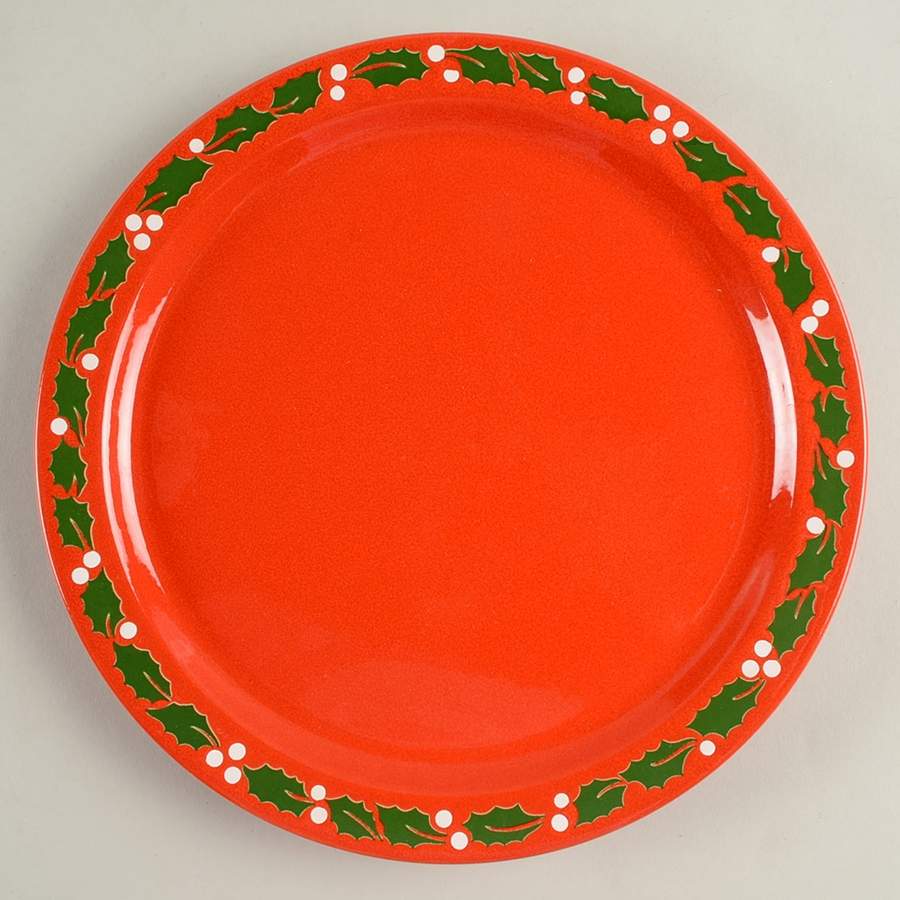 Holly on Red Dinner Plate by Waechtersbach-1