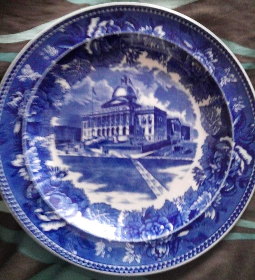 Boston Scenes Blue (No Trim) Dinner Plate by Wedgwood-1