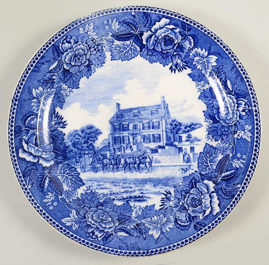 Boston Scenes Blue (No Trim) Luncheon Plate by Wedgwood-1
