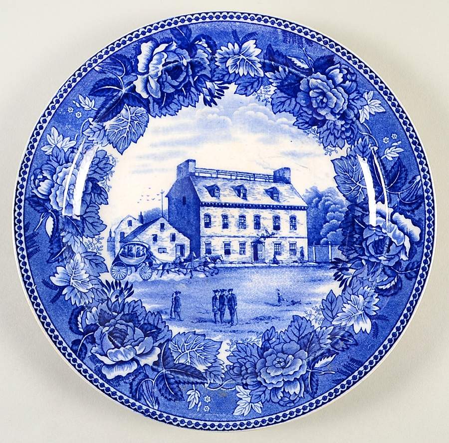 Boston Scenes Blue (No Trim) Luncheon Plate by Wedgwood-1