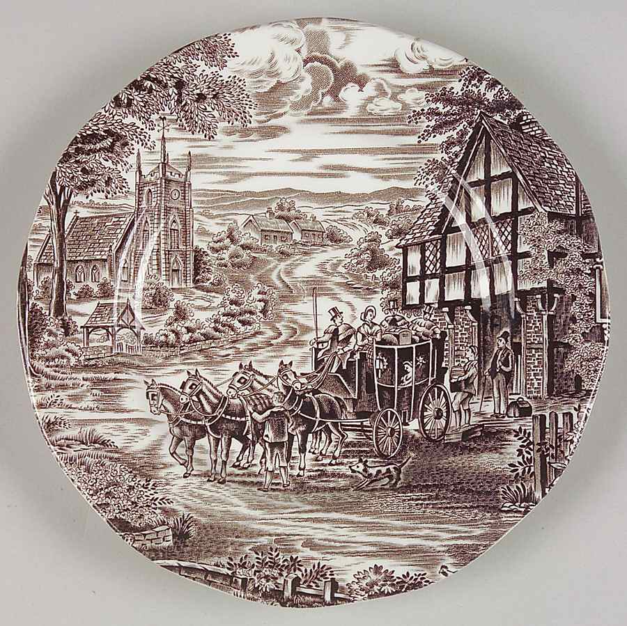 Dickens Coaching Days Brown Bread & Butter Plate by Wedgwood-1