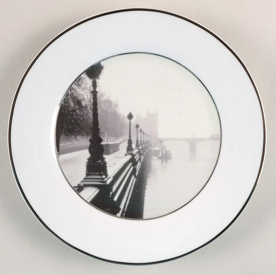 Cities In Snow Salad/Dessert Plate by Williams-Sonoma-1