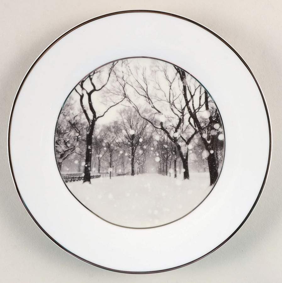 Cities In Snow Salad/Dessert Plate by Williams-Sonoma-1