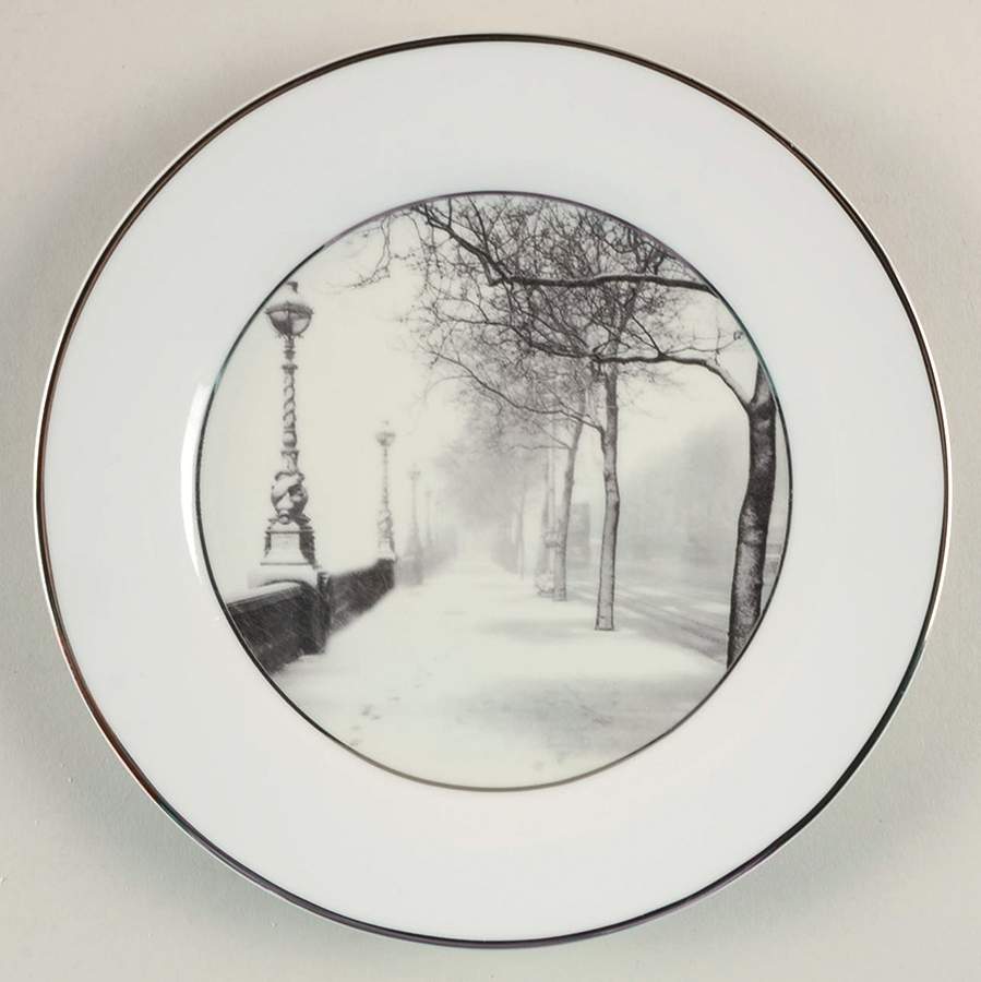 Cities In Snow Salad/Dessert Plate by Williams-Sonoma-1