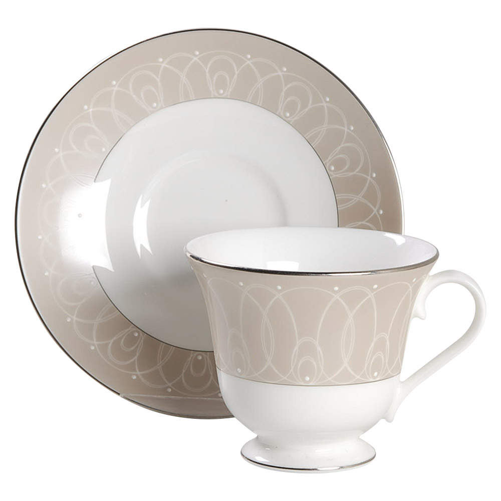 Ballet Icing Mocha Footed Cup & Saucer Set by Waterford China-1