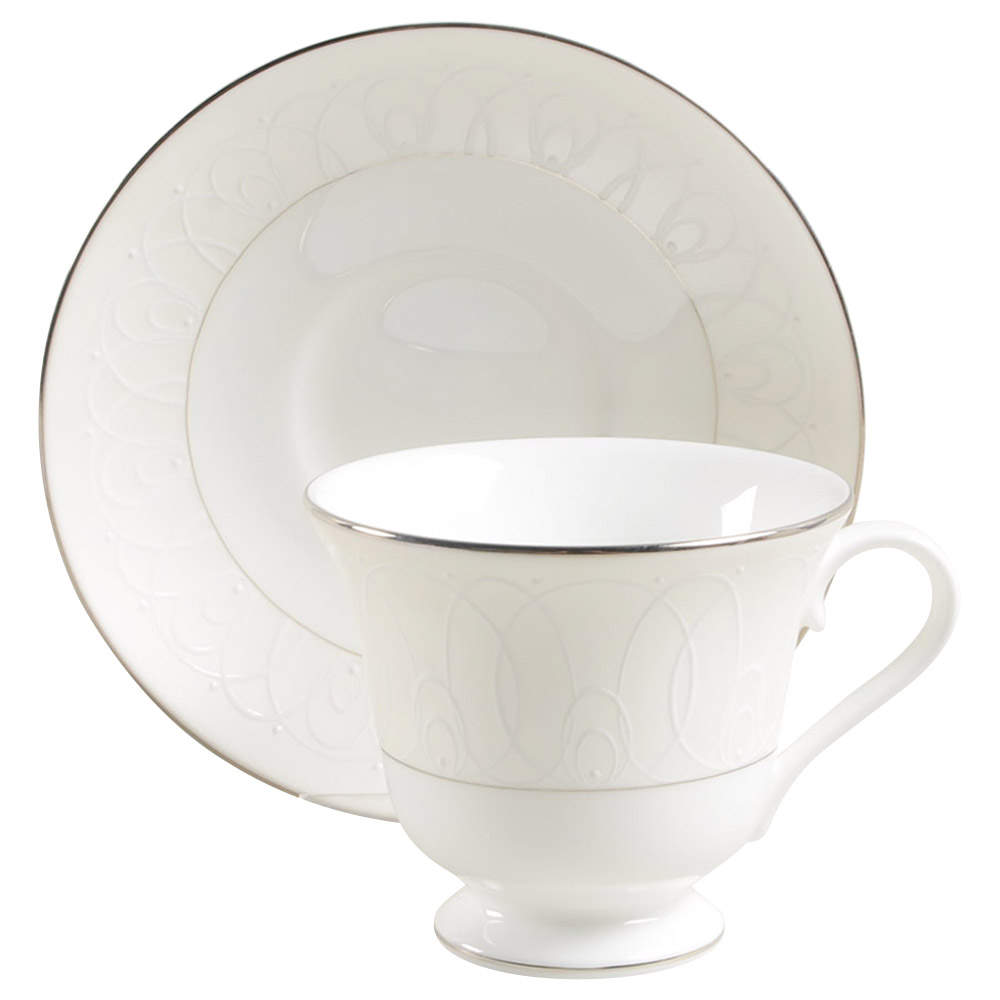 Ballet Icing Pearl Footed Cup & Saucer Set by Waterford China-1