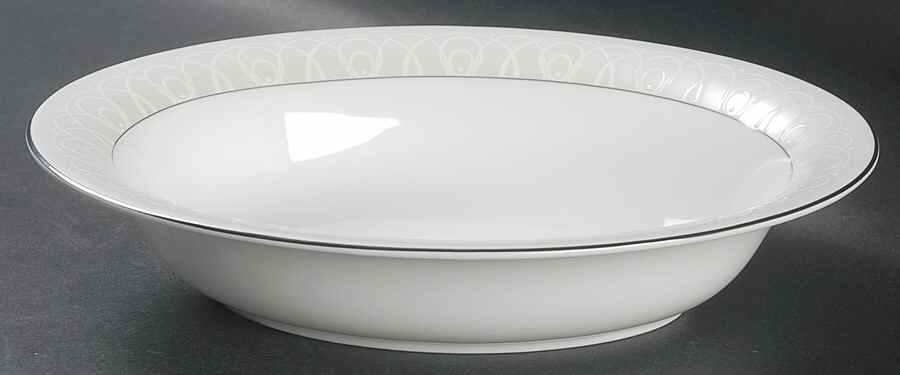 Ballet Icing Pearl 9" Oval Vegetable Bowl by Waterford China-1