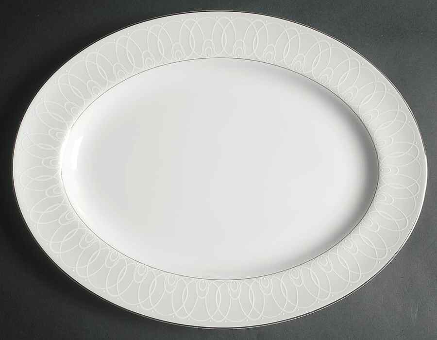 Ballet Icing Pearl 15" Oval Serving Platter by Waterford China-1