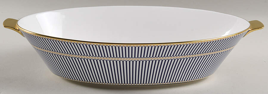 Anthemion Blue 13" Oval Vegetable Bowl by Wedgwood-1