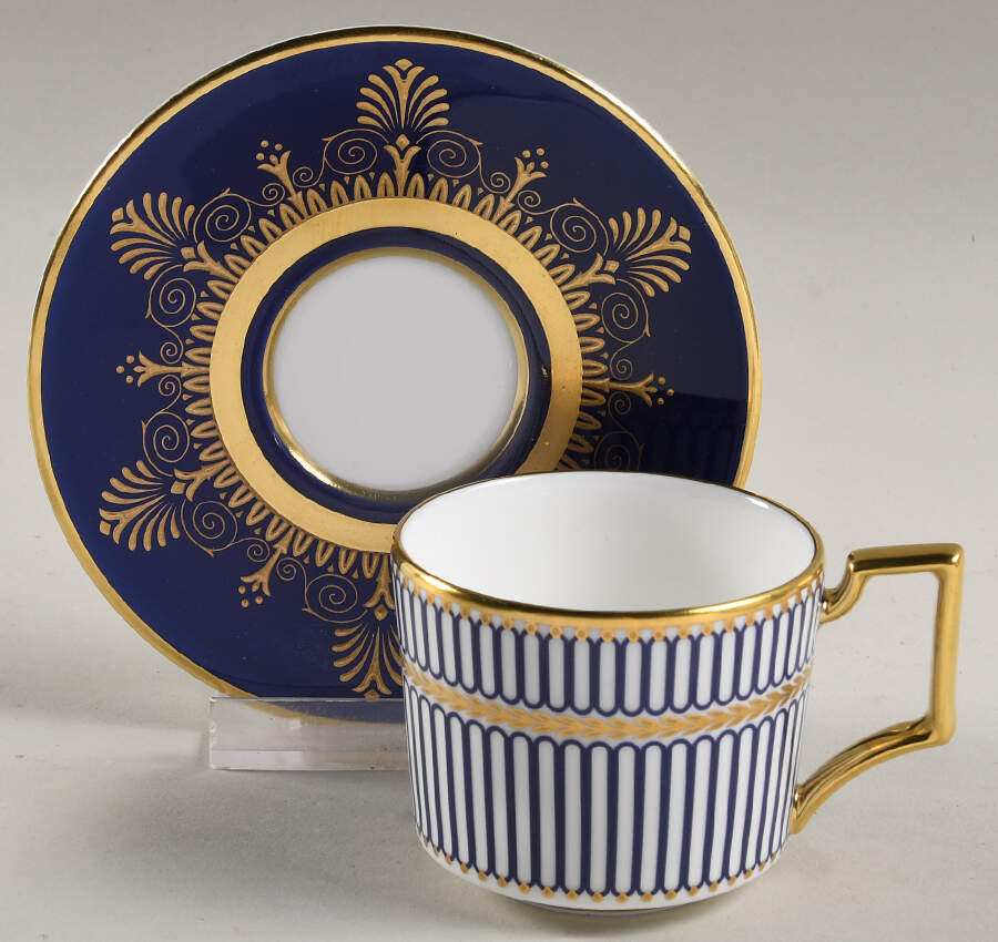 Anthemion Blue Flat Demitasse Cup & Saucer Set by Wedgwood-1